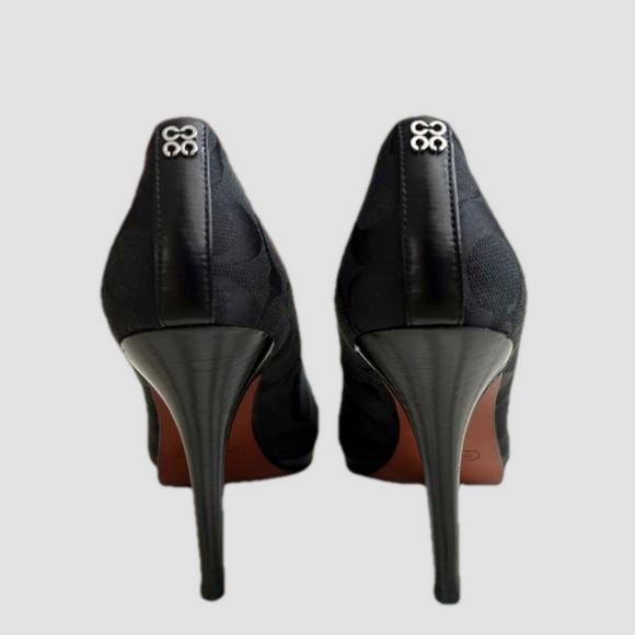 Coach Caya Signature C Black 4” Heel Shoes Size 7B NWOB $230 - Picture 5 of 11